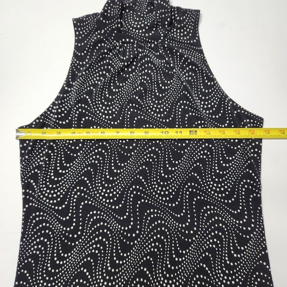 Vintage 90s Stephen & Casey Black White Abstract Dot Sleeveless Top M USA - Picture 5 of 6